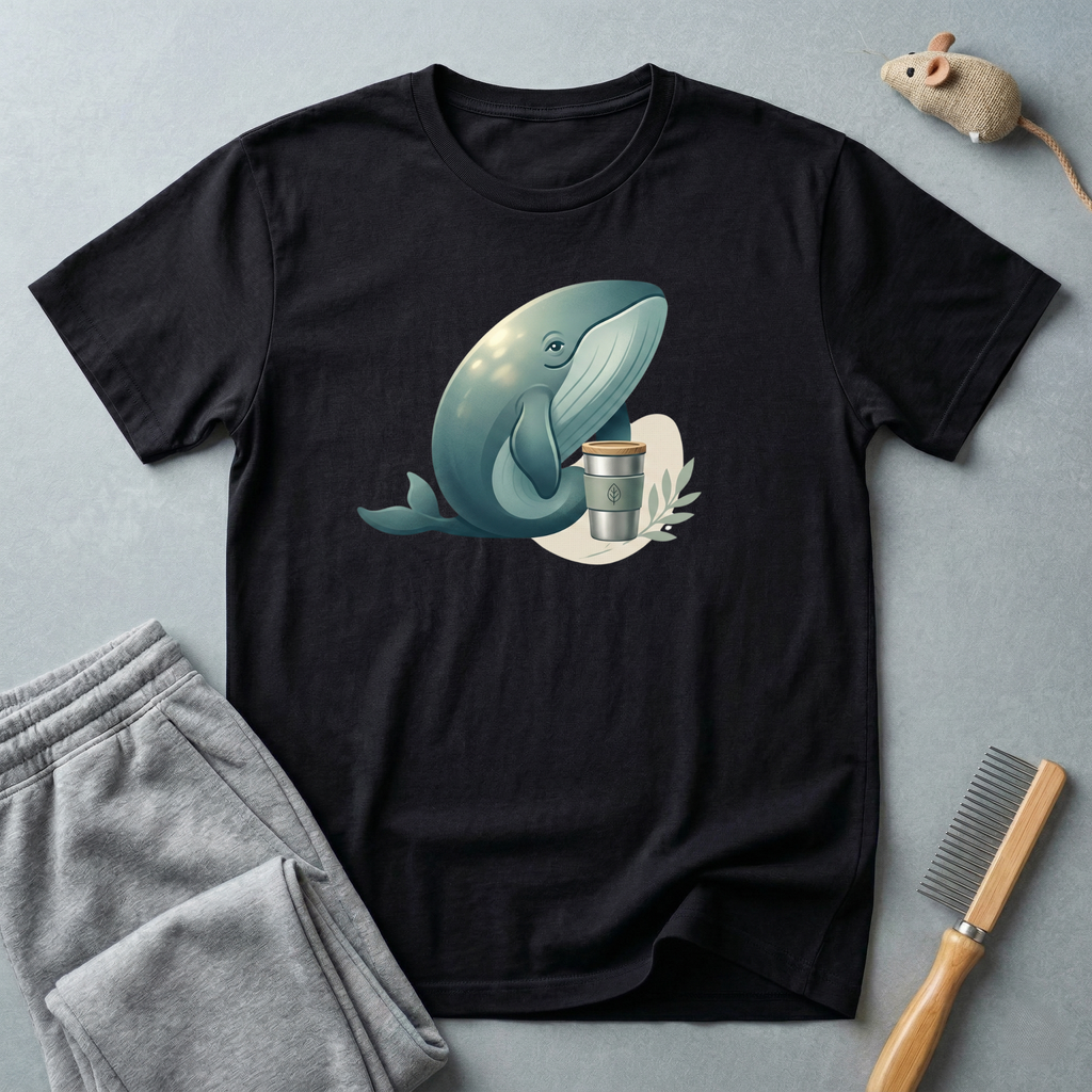 T-shirt graphique Baleine et tasse de café