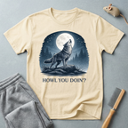 Howling Wolf T-Shirt — Moonlit Forest Graphic T-Shirt “Howl You Doin?”