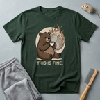 This Is Fine Bear T-Shirt — Funny Cozy Cartoon Tee