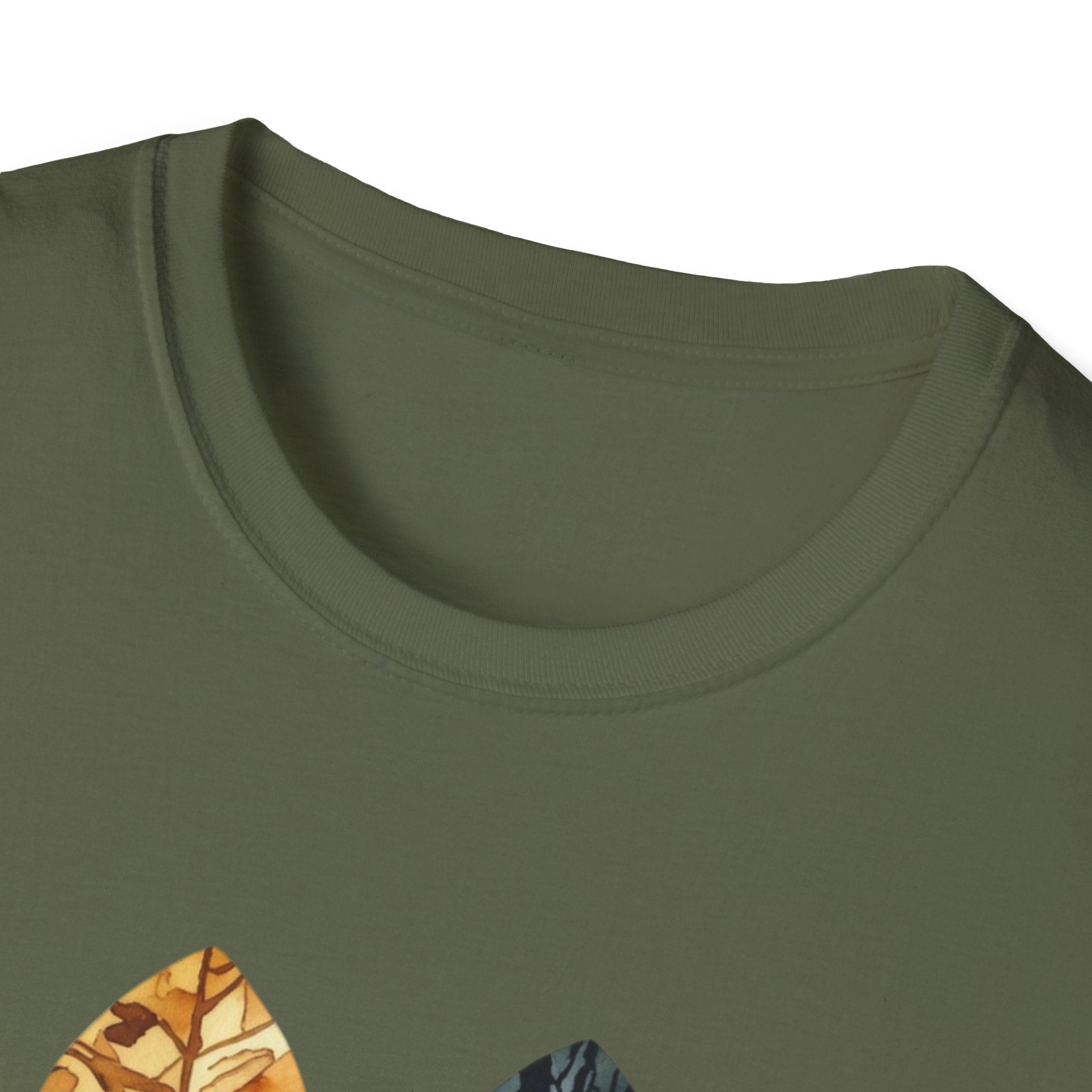 Nature Paw Print T-Shirt — Colorful Leaf & Stone Paw Design