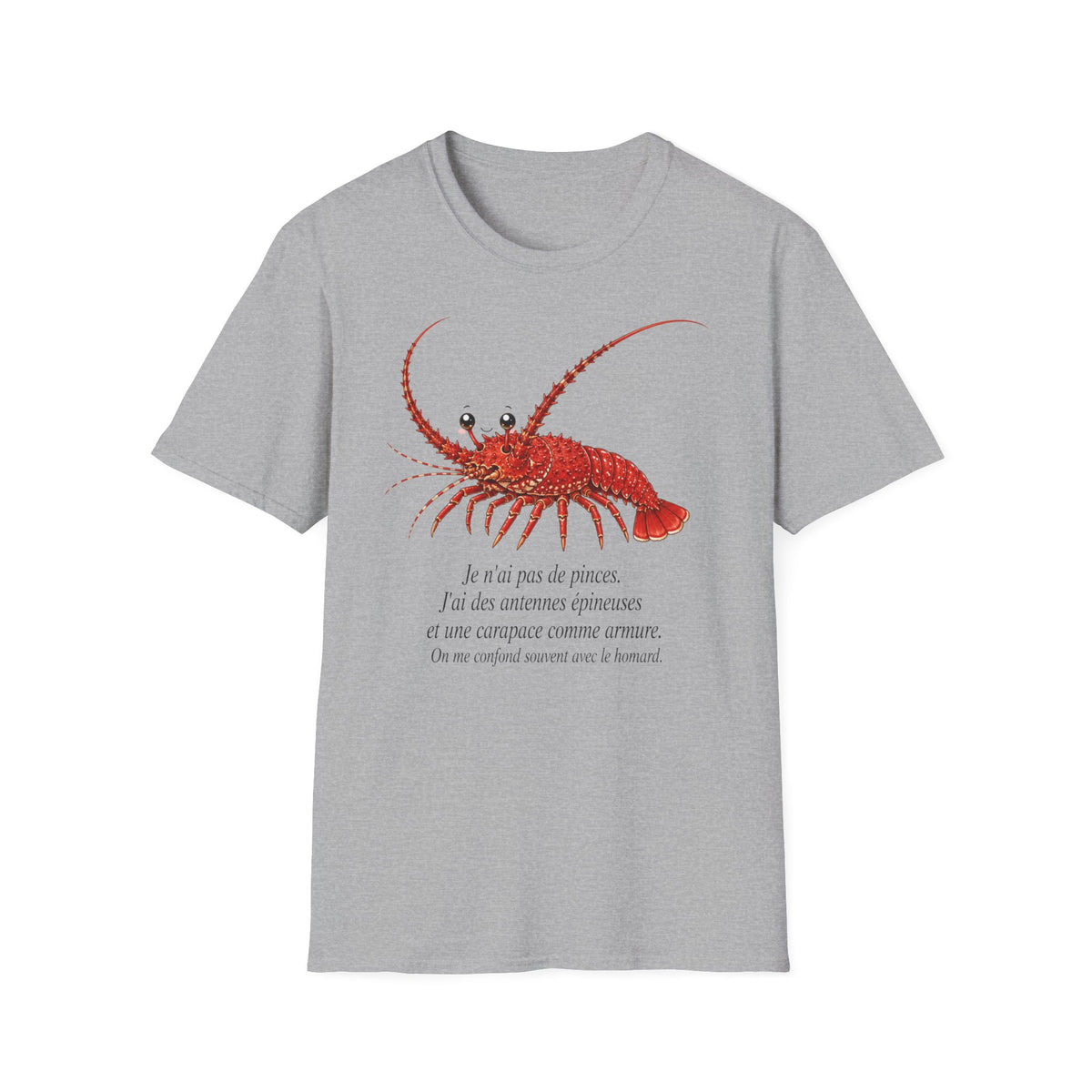 T-shirt illustré avec un homard — « Je n’ai pas peur »