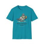 T-Shirt — "Menace biologique locale" Pigeon with Scarf and Croissant Cute Graphic