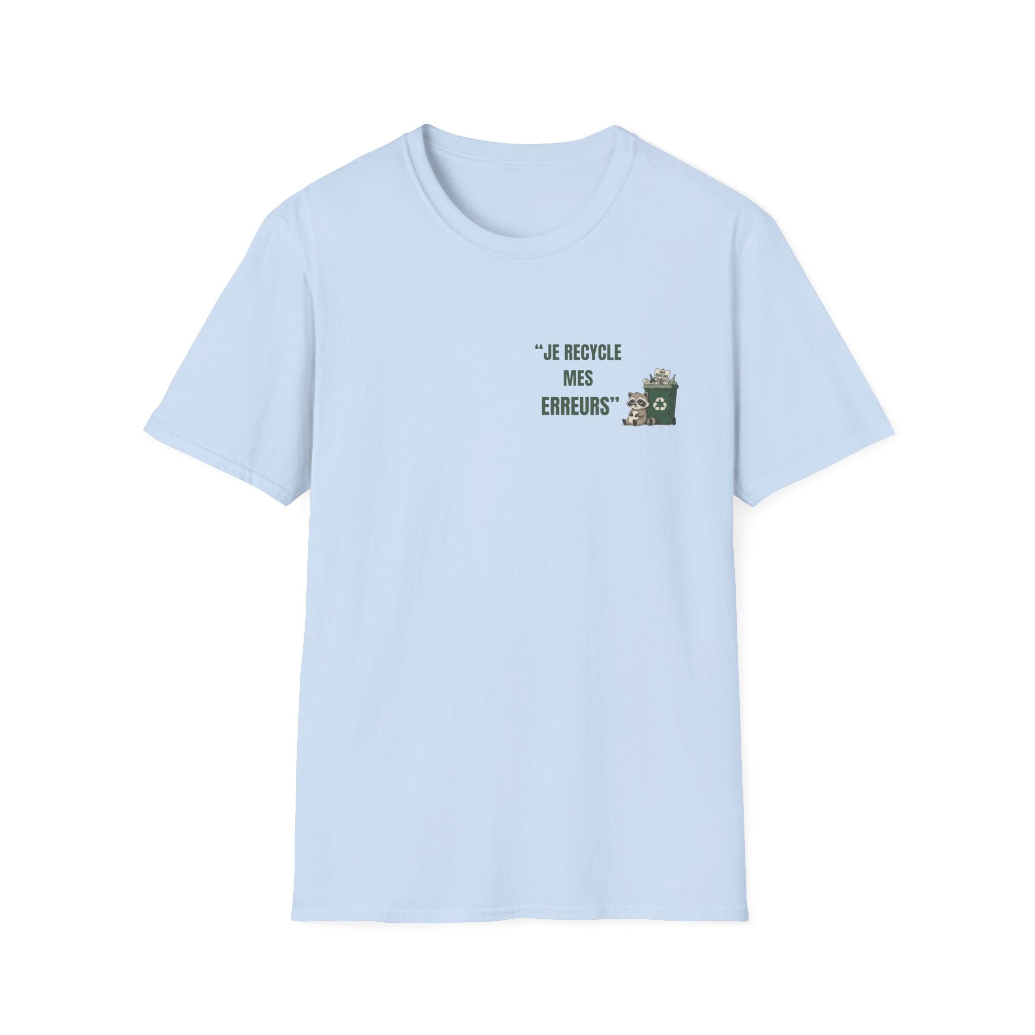 T-Shirt — "Je recycle mes erreurs" Graphic Tee with Recycling Camera Art