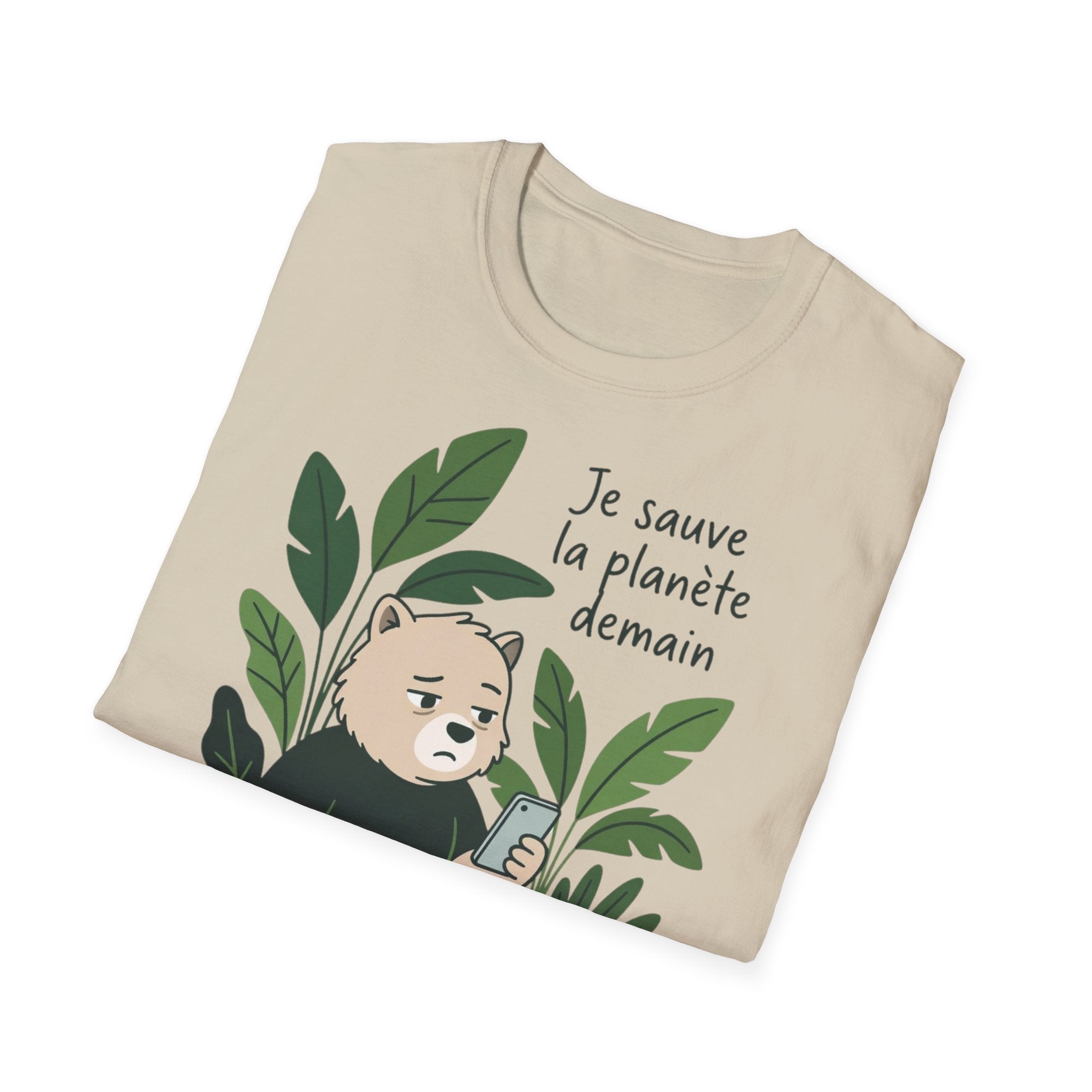 T-Shirt — Je sauve la planète demain (Cute Eco Baby Relaxing with Plants)