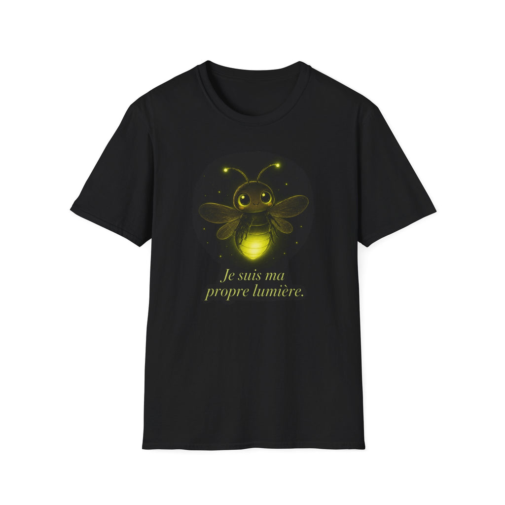 T-shirt Luciole lumineuse — Adorable insecte rayonnant avec inscription « Je suis ma propre lumière »