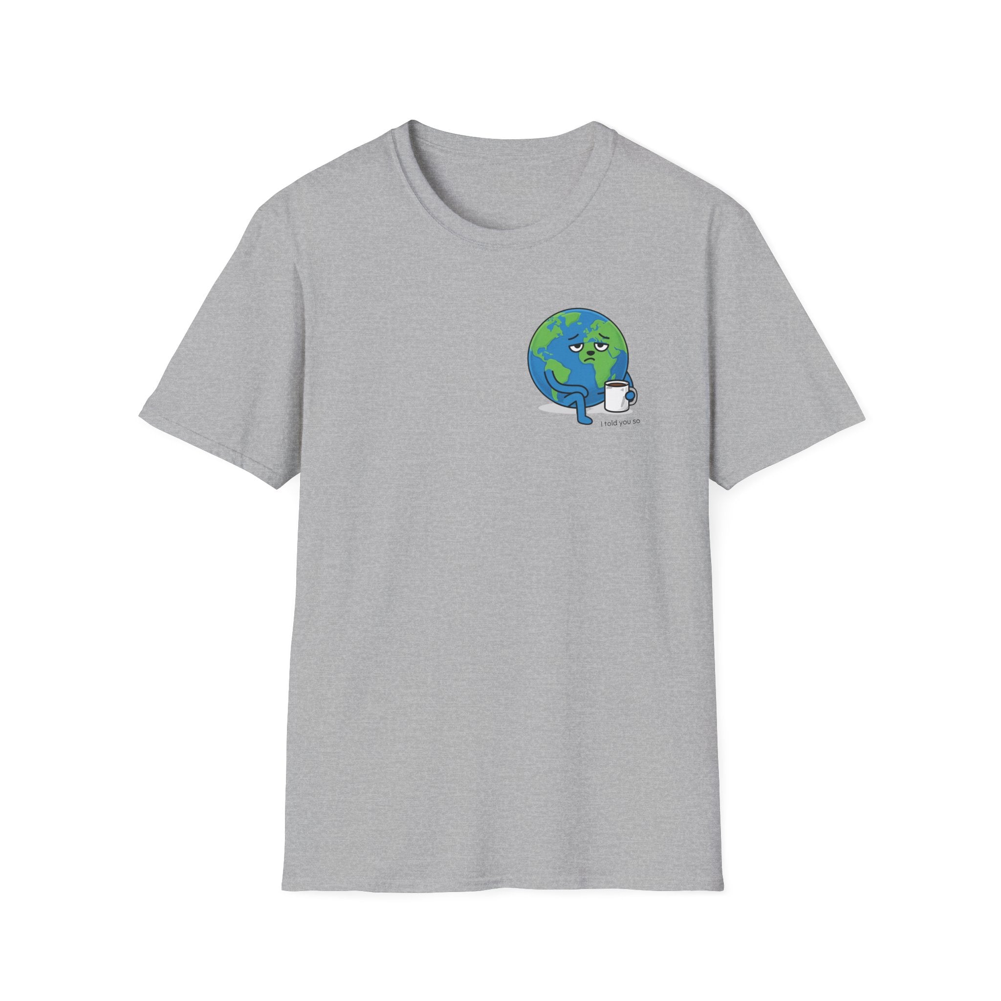 Earth Hugging Coffee T-Shirt — Cute Planet Drinking Coffee Graphic Tee