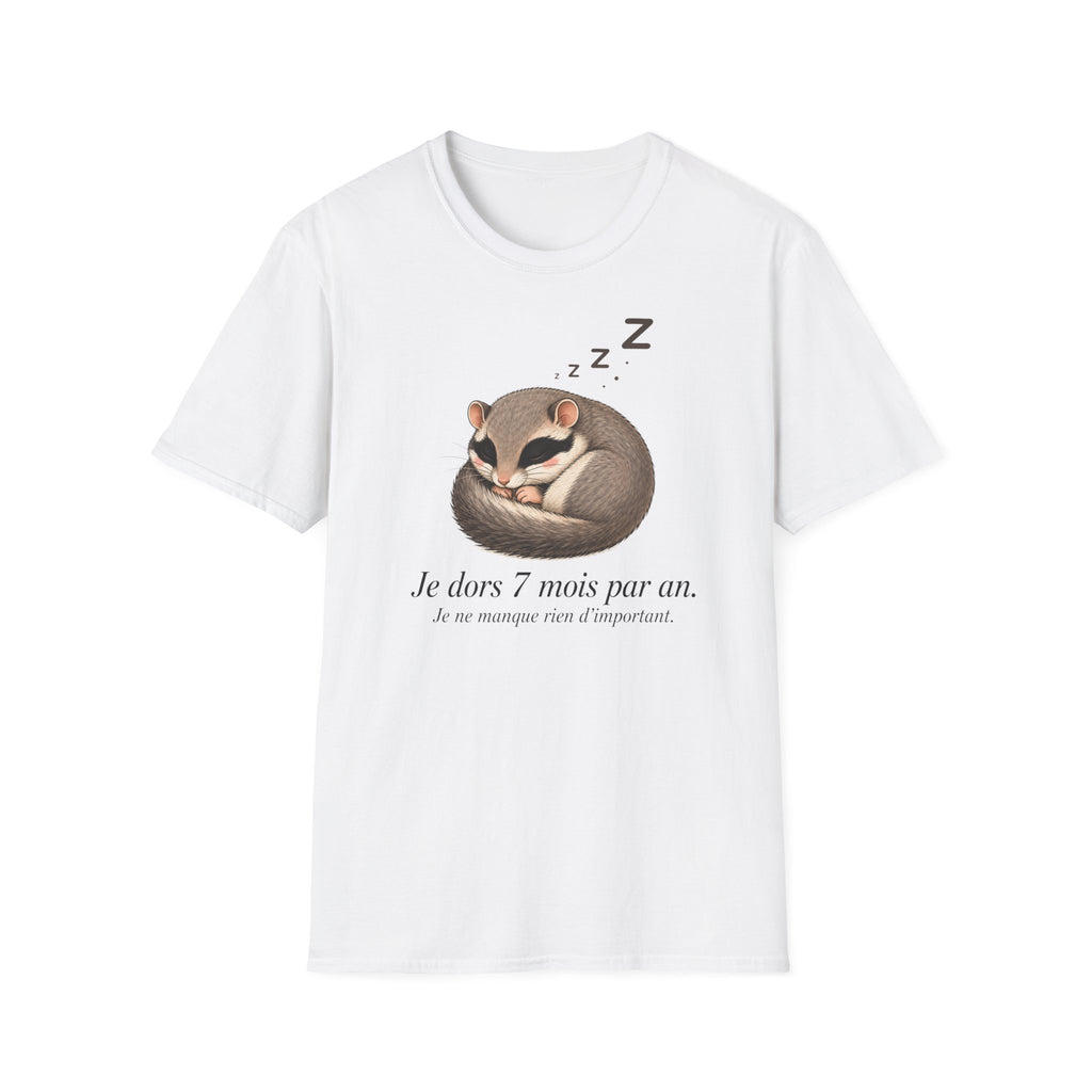 T-shirt « Planeur de sucre endormi » — Adorable petit animal de poche faisant la sieste, Zzz