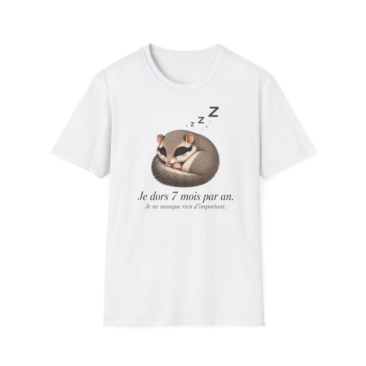 T-shirt « Planeur de sucre endormi » — Adorable petit animal de poche faisant la sieste, Zzz