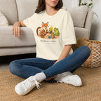T-shirt enfant « Pique-nique des animaux » — Renard, hérisson, abeille et grenouille — Adorable illustration « Meilleure tablée »