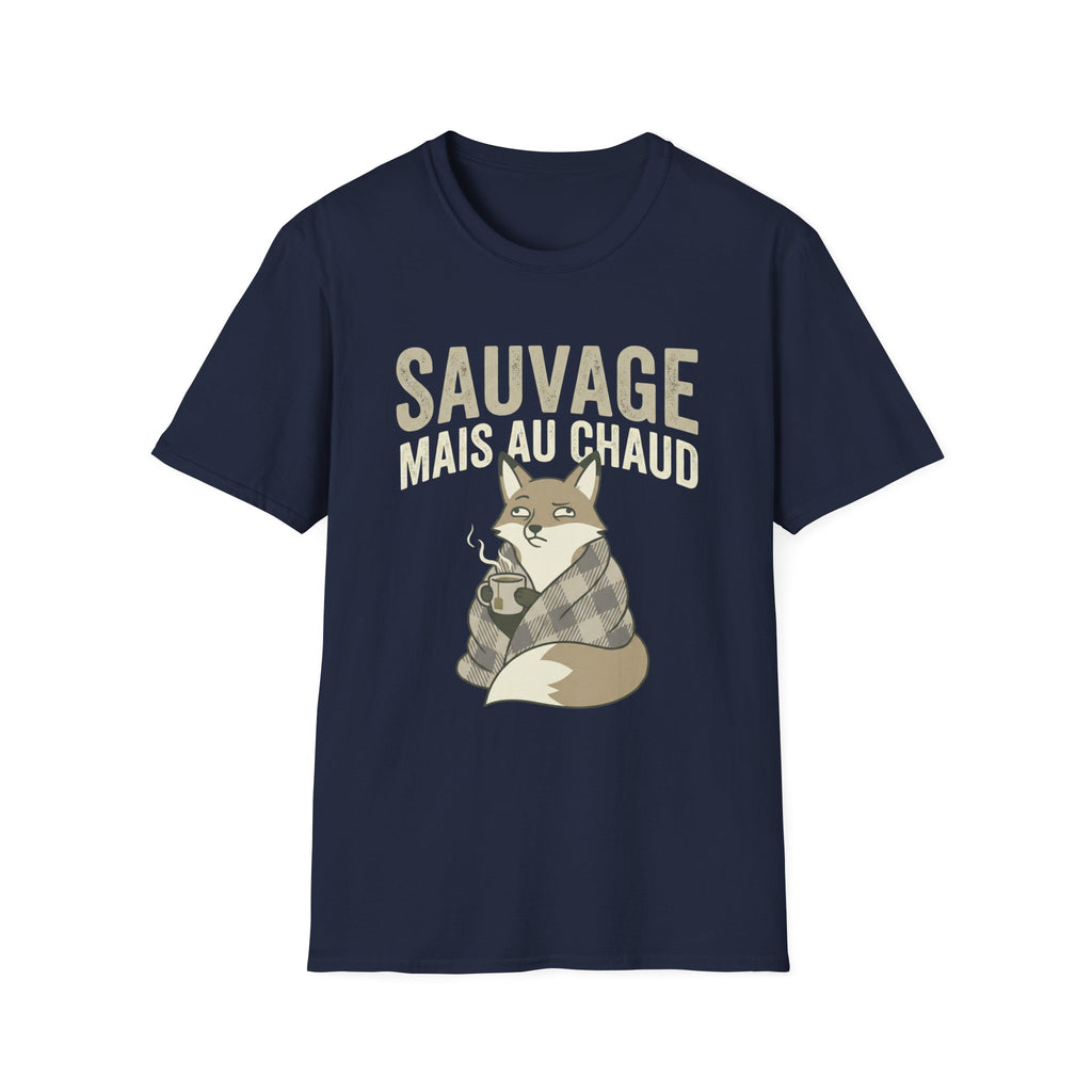 Sauvage Mais Au Chaud Fox T-Shirt — Cozy Vintage Fox Graphic Tee