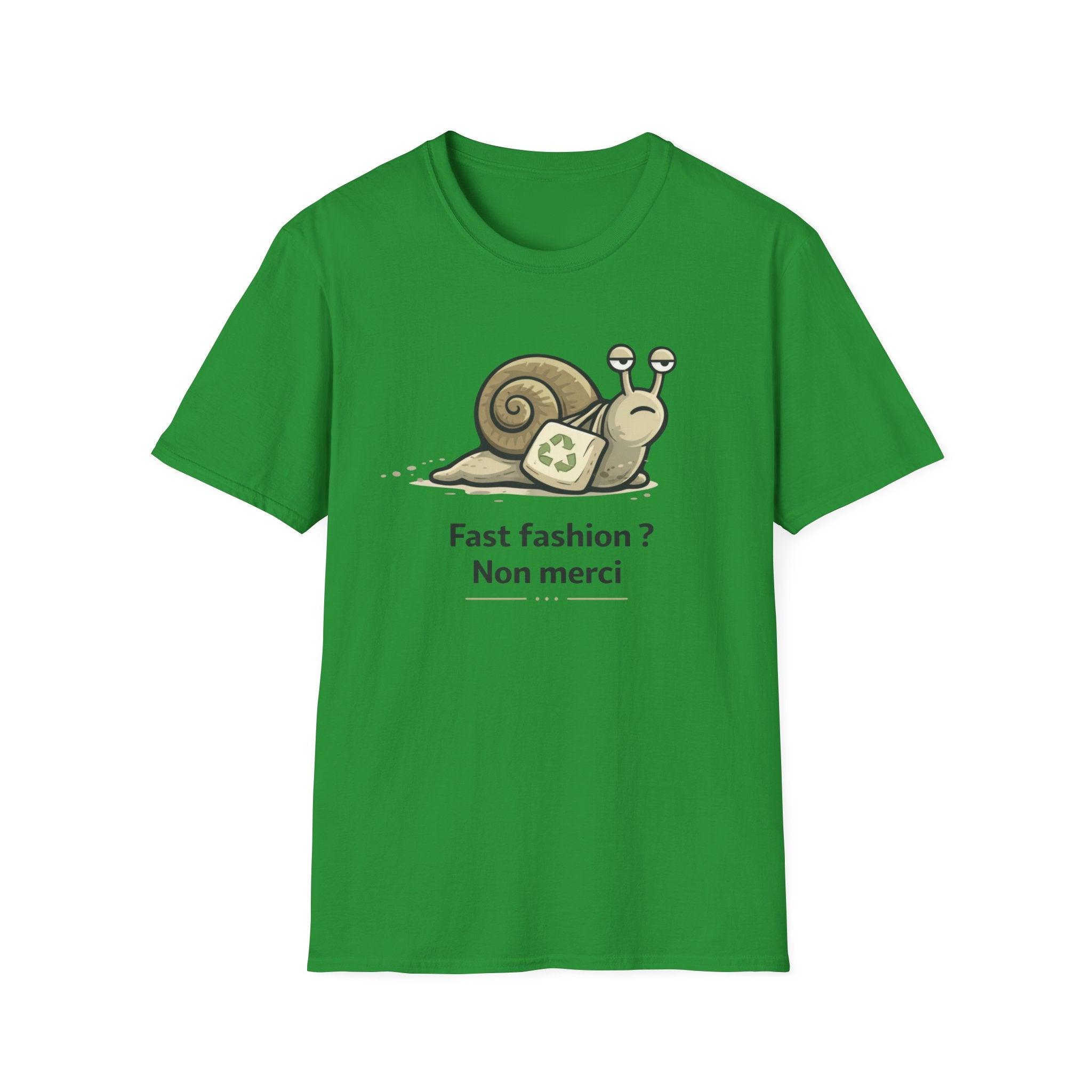 Eco Snail T-Shirt — "Fast fashion? Non merci" Sustainable Fashion Tee