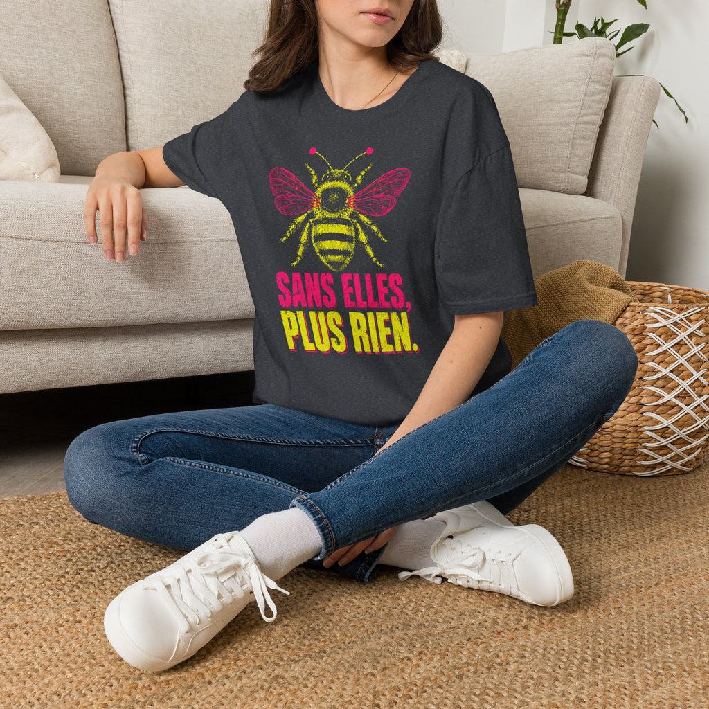 T-shirt graphique Abeille — « Sans elles, plus rien. » — T-shirt féministe en hommage aux pollinisatrices