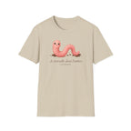 T-shirt avec ver de terre mignon — « Je travaille dans l’ombre »