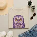 T-shirt graphique avec hibou — Hibou violet avec inscription « Je sais. »