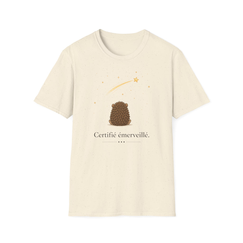 T-shirt Hérisson et étoile filante — Adorable illustration « Étoile émerveille »