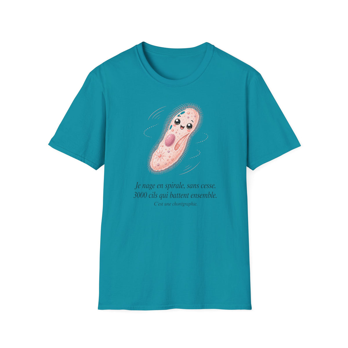 T-shirt avec adorable illustration de paramécie — T-shirt kawaii sur le thème de la biologie