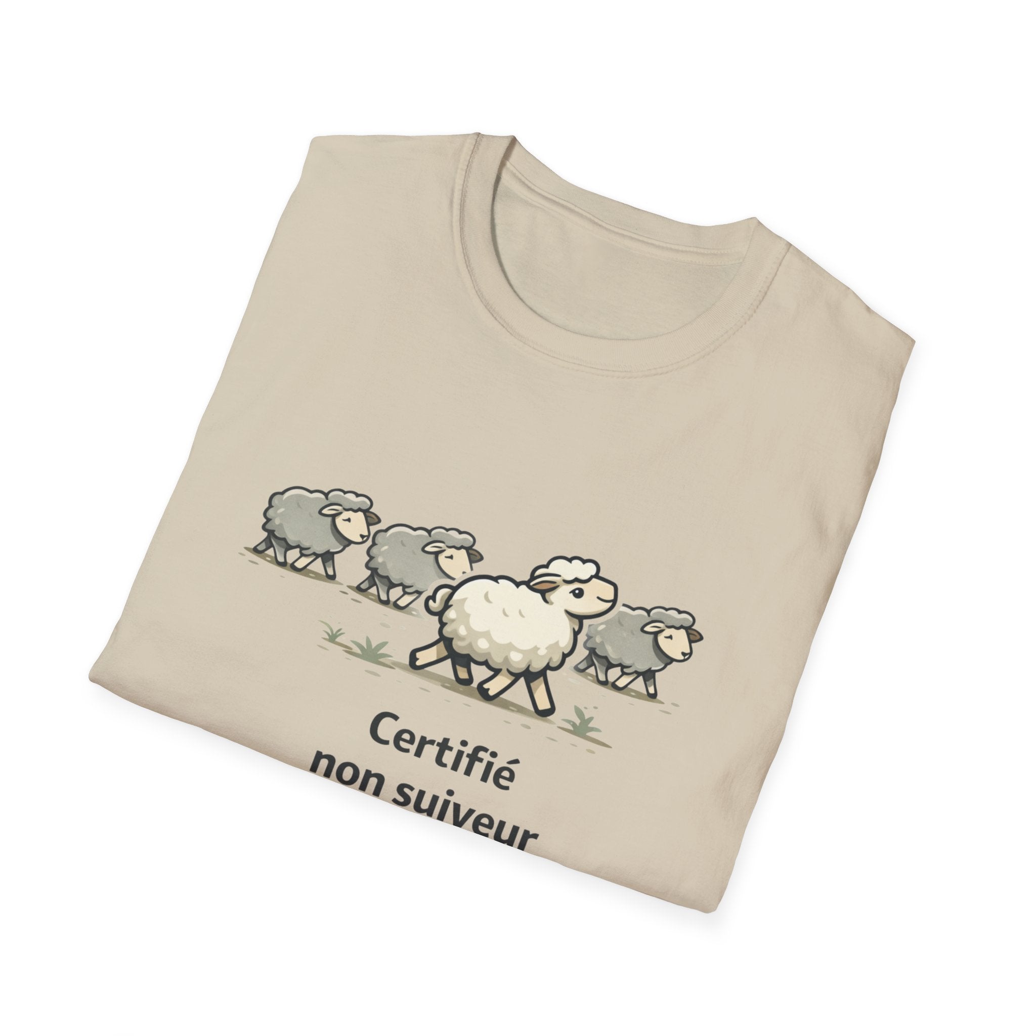 T-Shirt — "Certifié non suiveur" Funny Sheep Graphic Tee