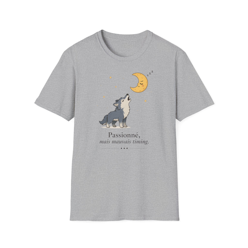 T-shirt Loup hurlant à la lune — Adorable illustration du ciel nocturne