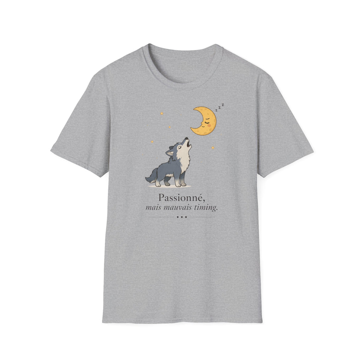 T-shirt Loup hurlant à la lune — Adorable illustration du ciel nocturne