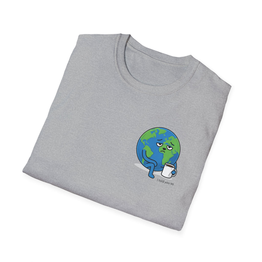 Earth Hugging Coffee T-Shirt — Cute Planet Drinking Coffee Graphic Tee