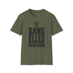 T-shirt — « Sans elles, plus rien » — Illustration graphique d’abeilles
