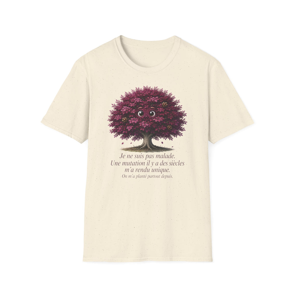 T-Shirt — Cute Purple Tree Illustration with French Quote