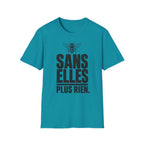 T-shirt — « Sans elles, plus rien » — Illustration graphique d’abeilles