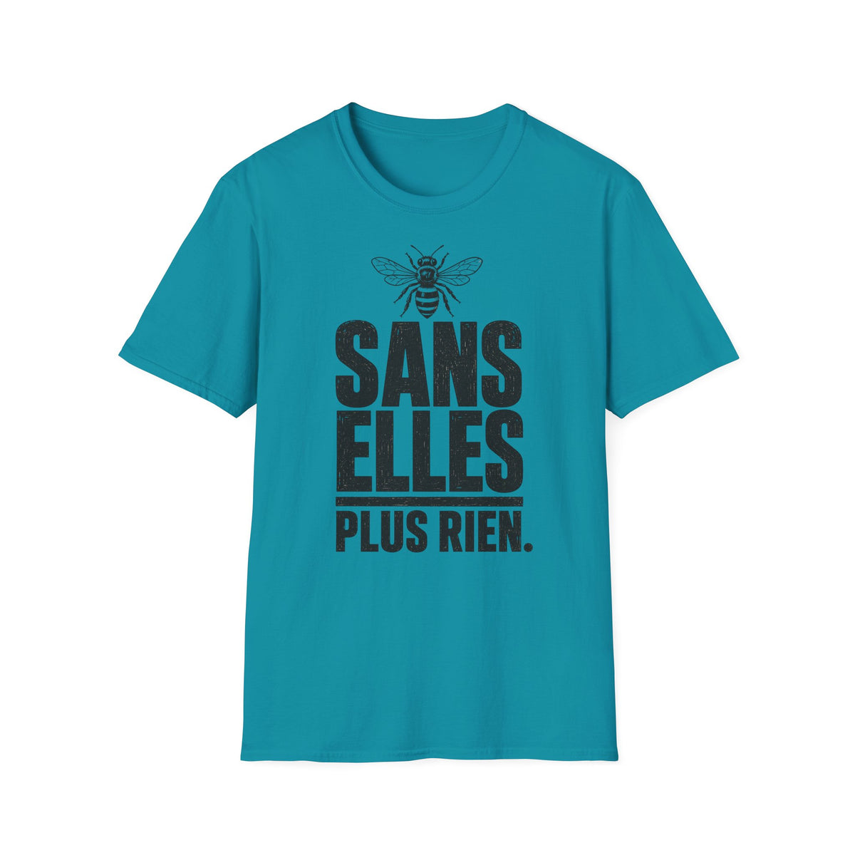 T-shirt — « Sans elles, plus rien » — Illustration graphique d’abeilles