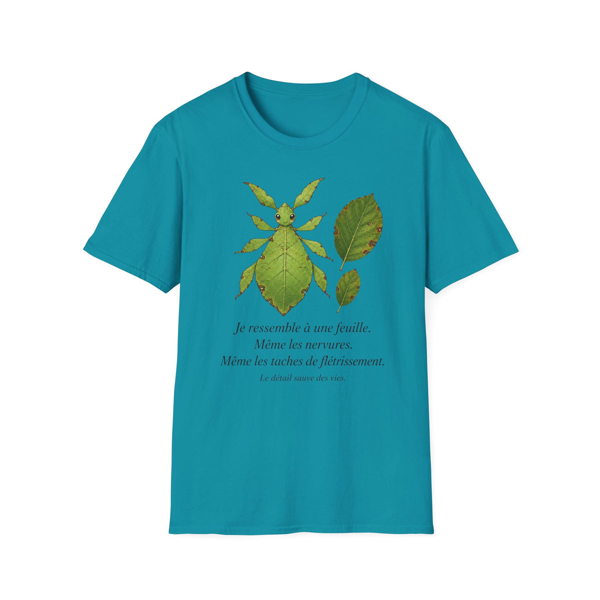 T-shirt Insecte-feuille — Illustration botanique d’un phasme