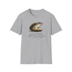 T-shirt — Illustration vintage de moule perlière avec la phrase française « Je peux vivre 200 ans »