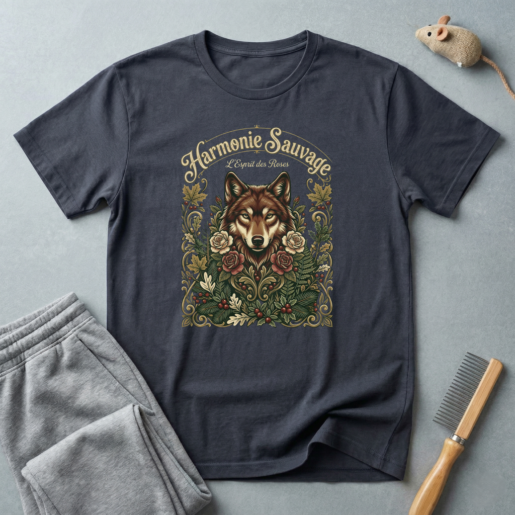 T-shirt Loup Floral — «Sauvagement Féroce» T-shirt graphique nature vintage 🐺🌿