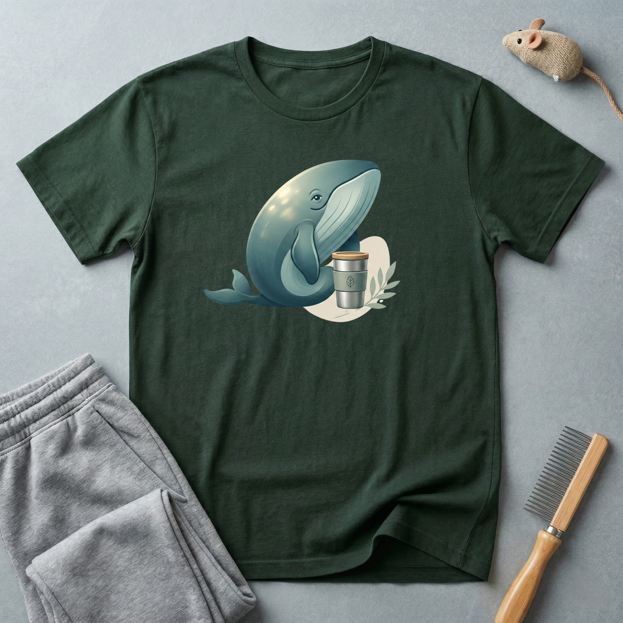 T-shirt graphique Baleine et tasse de café