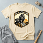 T-shirt graphique Lion «Calme & Puissance» — T-shirt vintage safari au coucher de soleil