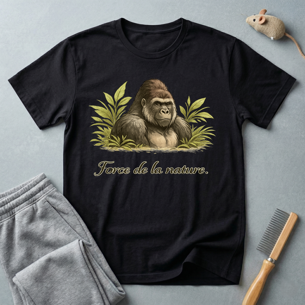 T-shirt Gorille Art Vintage — «Force de la nature.»