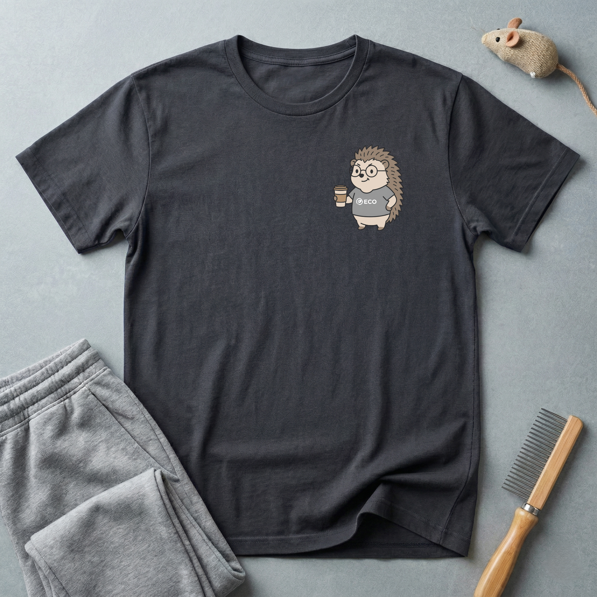 T-shirt «Hérisson café» — t-shirt graphique mignon pour amateur de café ☕🦔