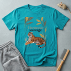 T-shirt graphique tigre botanique «Harmonie sauvage»