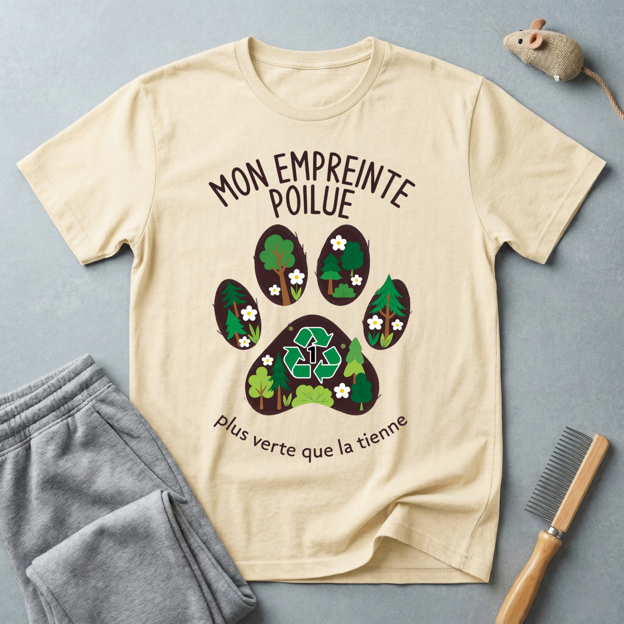 "Mon empreinte poilue" Graphisme de patte florale